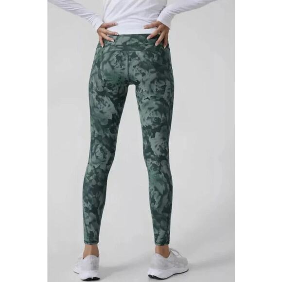 Athleta Rainier Tight Spliced Floral Minimalistic Grey Green Extra Small XS - Picture 3 of 11